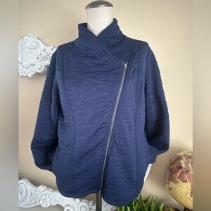 Lola Asymmetrical Navy Bomber Jacket